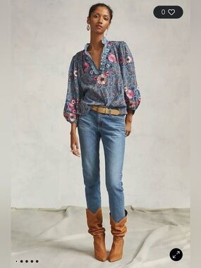 AG For Anthropologie The Nolan Ankle Relaxed Slim Jeans Blue Size 30R